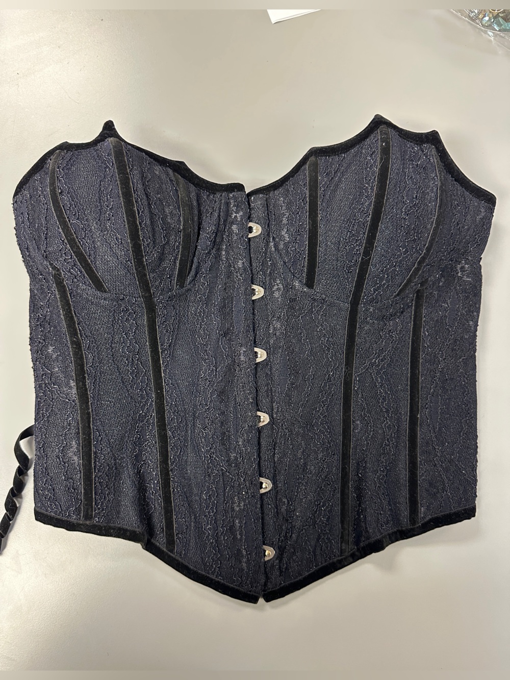 PUNK RAVE Black Velvet Bat Corset